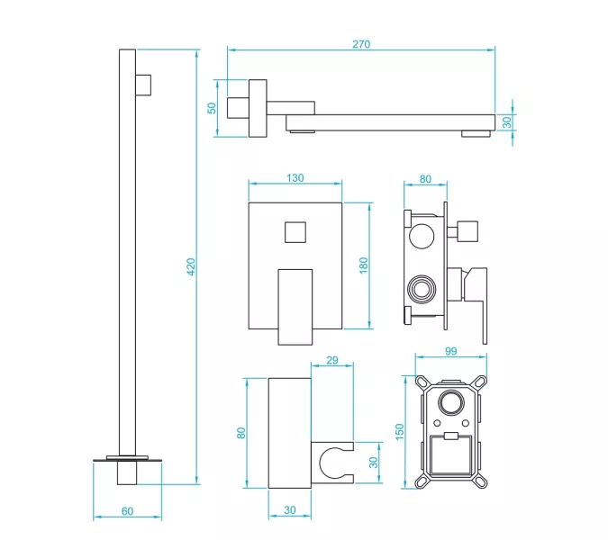 Душевая система встраиваемая RGW SP-56, Выбрать цвет: Хром, изображение 10