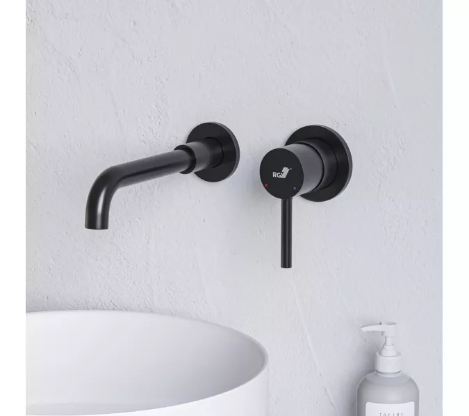 Смеситель встраиваемый с изливом RGW SP-47B, Цвет профиля: Черный