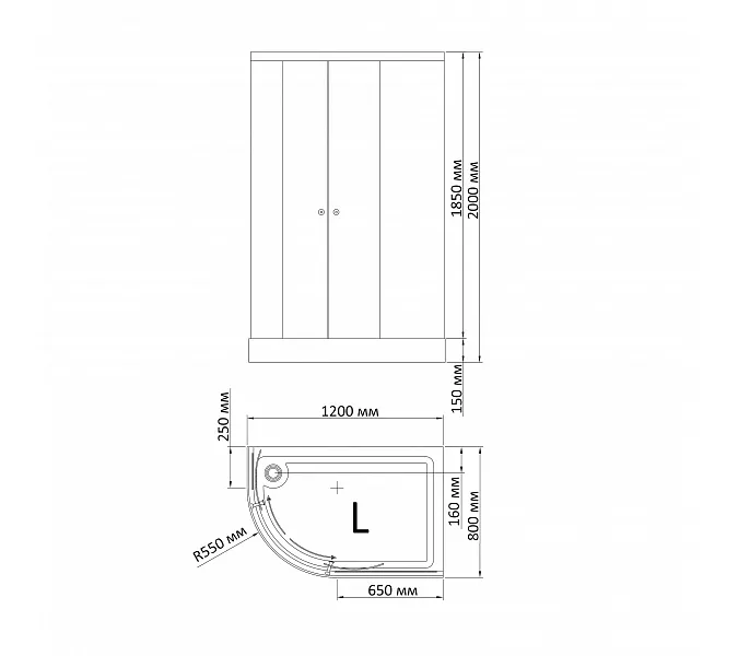 Душевой уголок Band Hours  ALBA  120*80*200 левый, изображение 4
