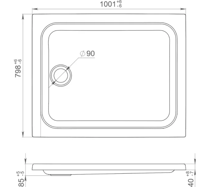 Поддон душевой Triton ПД25/ПД26 прямоугольный, низкий, Выбрать размер: 100x80, изображение 3