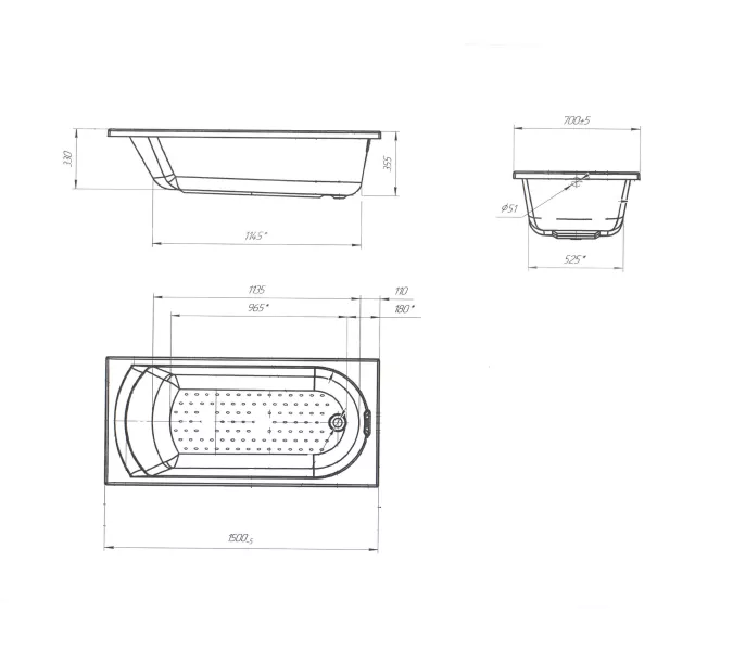 Ванна Poseidon Lily, Выбрать размер: 150х70, изображение 8