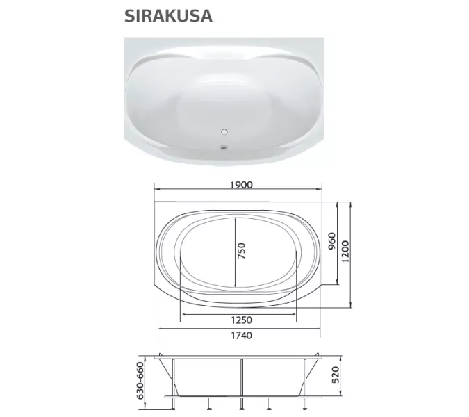 Ванна Marka One SIRAKUSA 190x120, изображение 10