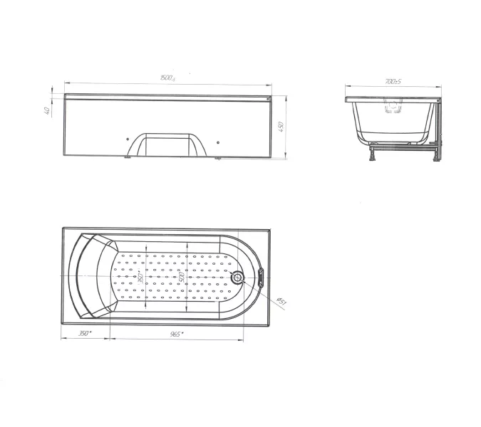 Ванна Poseidon Lily, Выбрать размер: 150х70, изображение 7