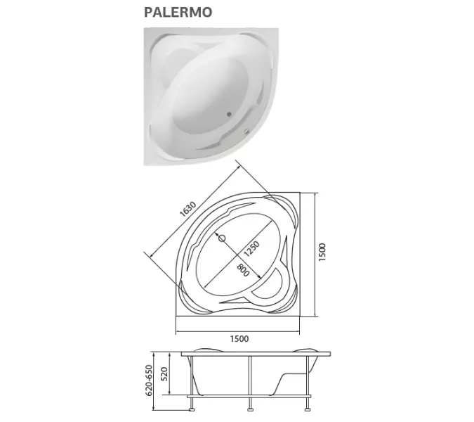 Ванна 1Marka PALERMO 150x150, изображение 7