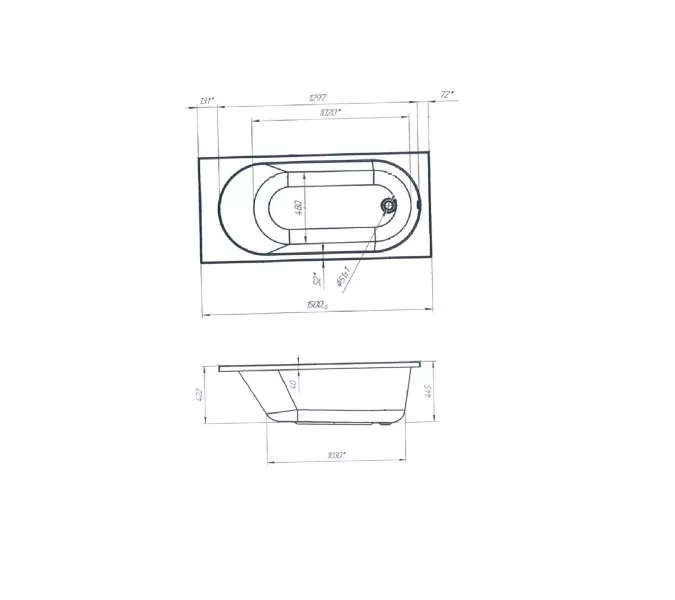 Ванна 1Marka ATLAS, Выбрать размер: 150x70, изображение 9
