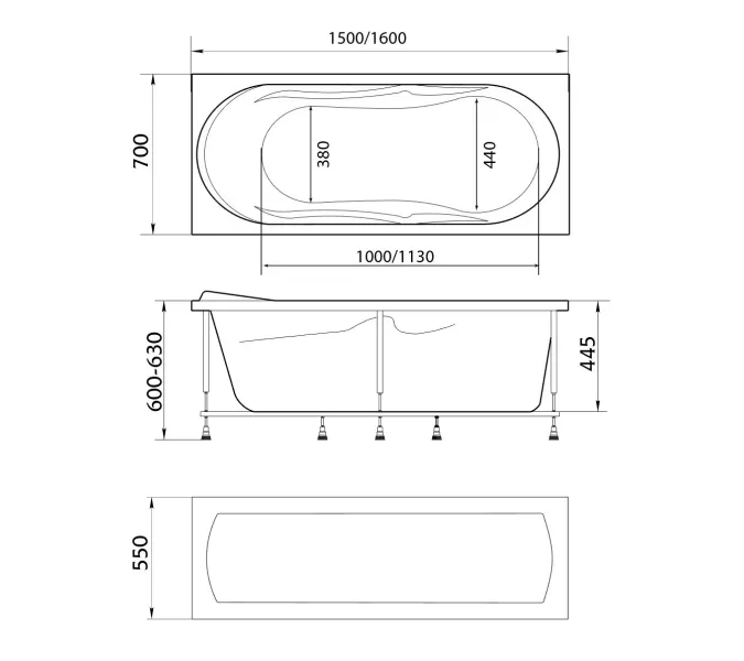 Ванна 1Marka VITA, Выбрать размер: 160x70, изображение 12