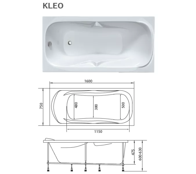Ванна 1Marka KLEO 160x75, изображение 7