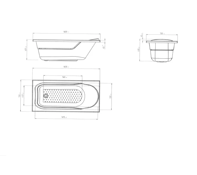 Ванна Poseidon Mila, Выбрать размер: 160х70, изображение 5