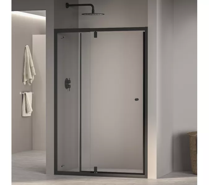 Душевая дверь RGW PA-02B NEW, Цвет стекла: прозрачное, Цвет профиля (вариация): Черный, Выбрать размер: 80