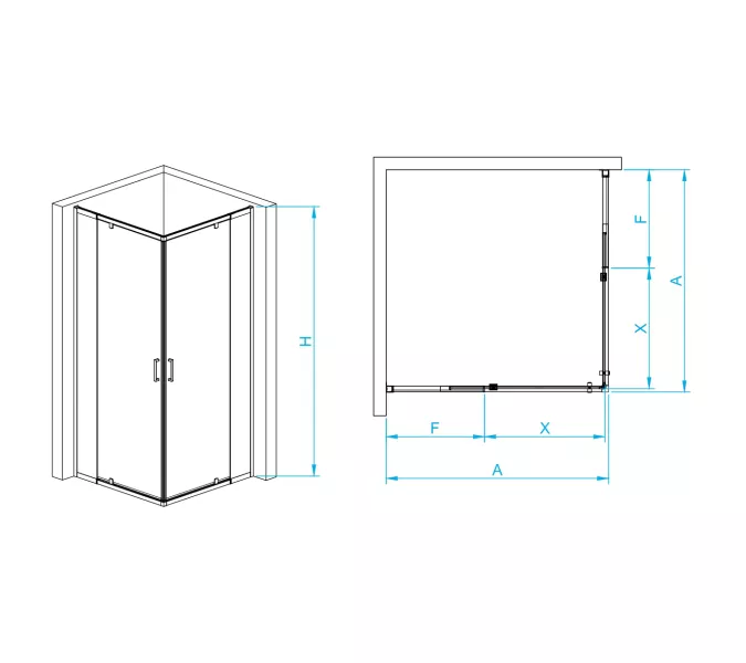 Душевой уголок RGW PA-038B, Цвет стекла: прозрачное, Цвет профиля (вариация): Черный, Выбрать размер: 90*90, изображение 4