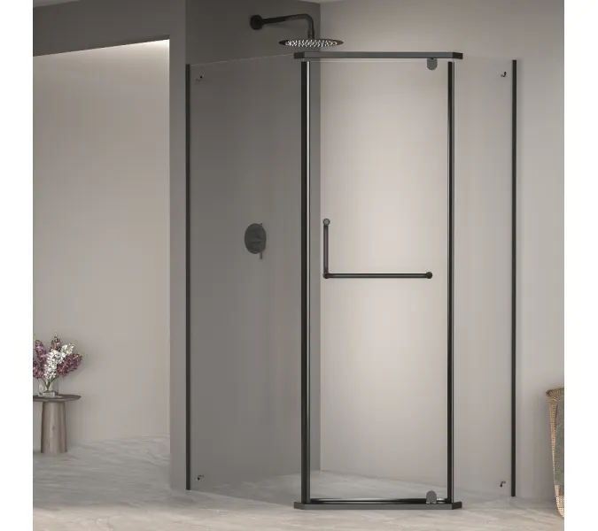 Душевой уголок RGW PA-091B, Цвет стекла: прозрачное, Цвет профиля (вариация): Черный, Выбрать размер: 90х80