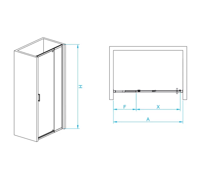 Душевая дверь RGW PA-008, Цвет стекла: прозрачное, Цвет профиля (вариация): Хром, Выбрать размер: 80, изображение 2