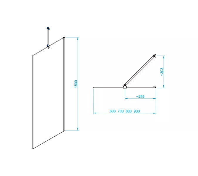 Шторка на ванну RGW SC-150, Цвет стекла: прозрачное, Цвет профиля: Хром, Выбрать размер: 80, изображение 2