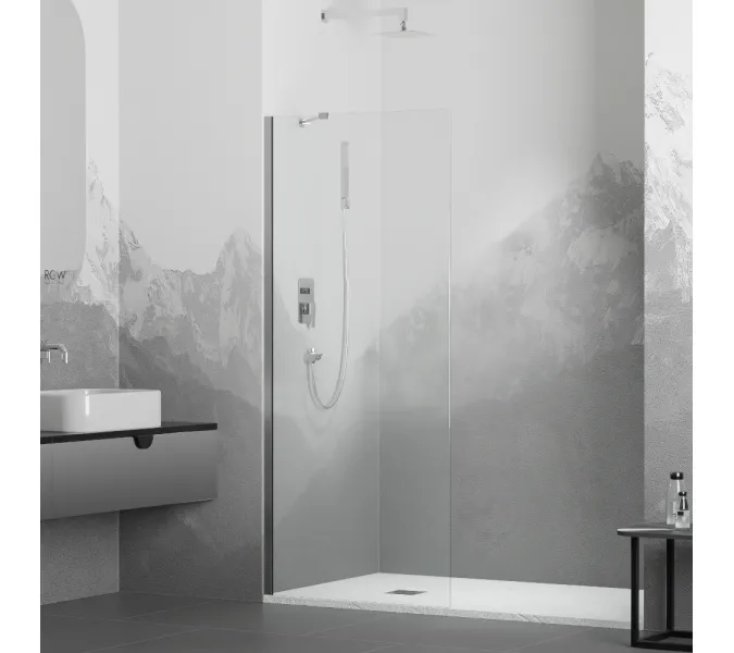 Перегородка для душа RGW WA-110, Цвет стекла: прозрачное, Цвет профиля (вариация): Хром, Выбрать размер: 120