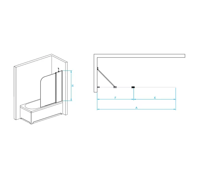 Шторка на ванну RGW SC-011, Цвет стекла: прозрачное, Цвет профиля (вариация): Хром, Выбрать размер: 110, изображение 2