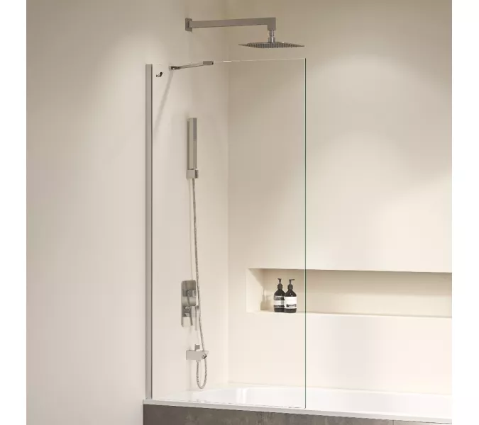 Шторка на ванну RGW SC-151, Цвет стекла: прозрачное, Цвет профиля: Хром, Выбрать размер: 90
