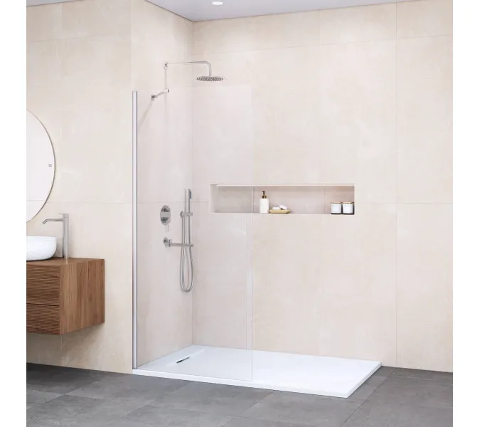 Перегородка для душа RGW WA-102, Цвет стекла: прозрачное, Цвет профиля (вариация): Хром, Выбрать размер: 70