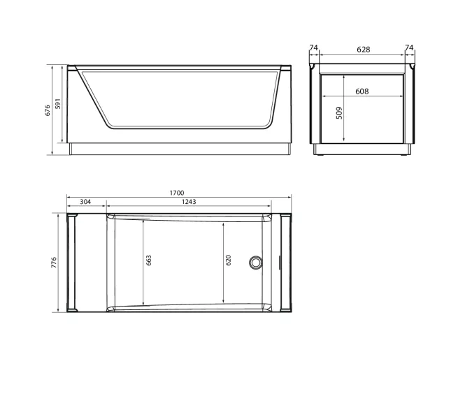 Ванна  AIMA NEO 170*75 2 стекла (принт бетон), Выбрать цвет: серый бетон, Выбрать размер: 170х75, изображение 10