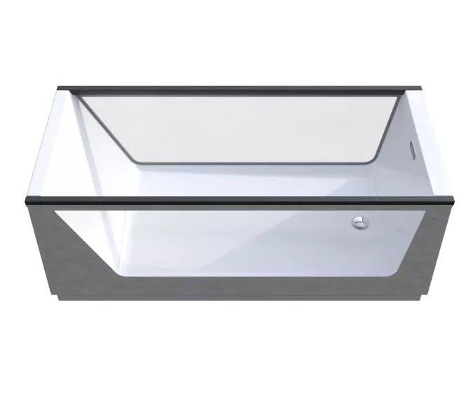 Ванна  AIMA NEO 170*75 2 стекла (принт бетон), Выбрать цвет: серый бетон, Выбрать размер: 170х75, изображение 3