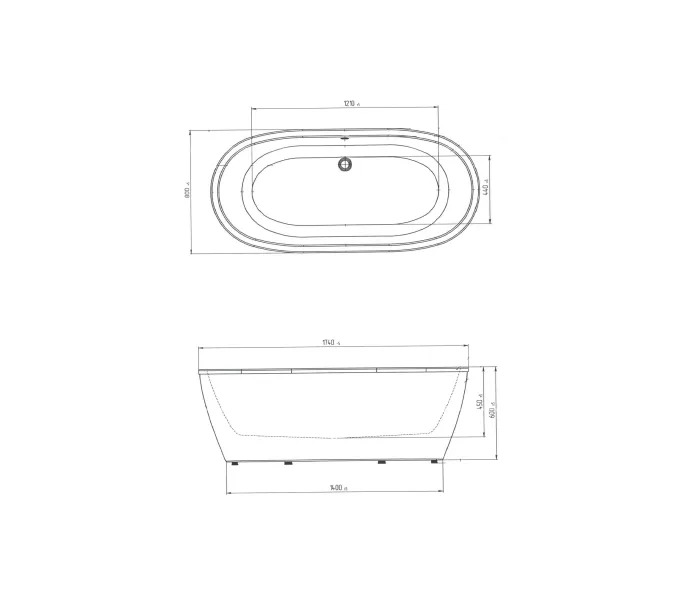 Ванна AIMA "TONDO" 174*80 с подсветкой/без подсветки, Внешний вид: С подсветкой, изображение 3