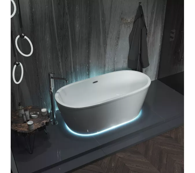 Ванна AIMA "TONDO" 174*80 с подсветкой/без подсветки, Внешний вид: С подсветкой, изображение 2