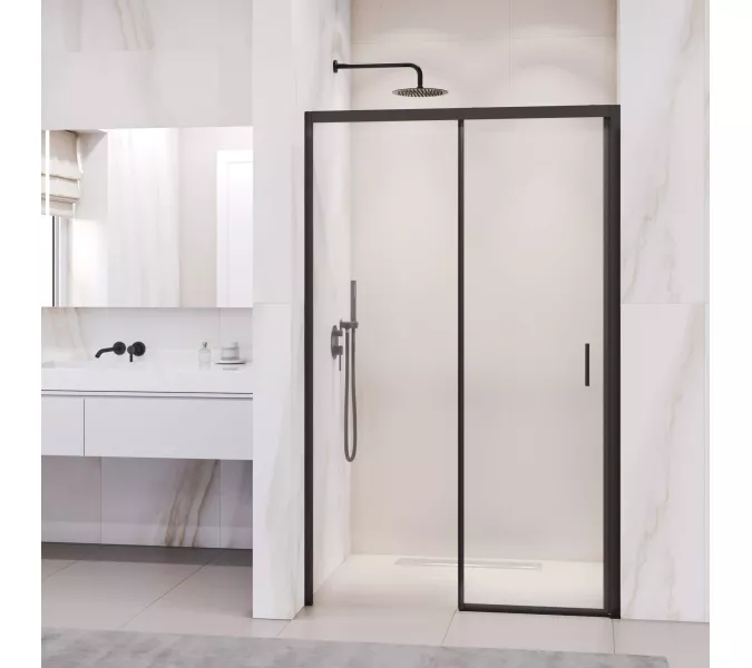 Душевая дверь RGW PA-017B, Цвет стекла: прозрачное, Цвет профиля (вариация): Черный, Выбрать размер: 160
