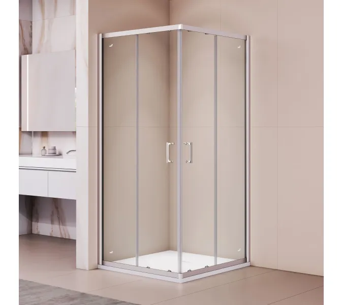 Душевой уголок RGW PA-030, Цвет стекла: прозрачное, Цвет профиля (вариация): Хром, Выбрать размер: 80х80