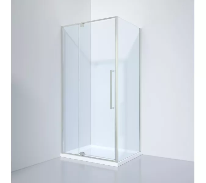 Душевое ограждение Black&White S818 CC, Цвет стекла: прозрачное, Цвет профиля: Хром, Выбрать размер: 100х80
