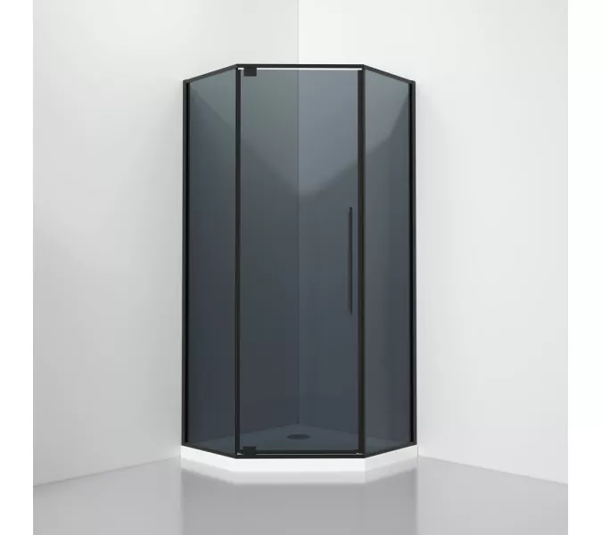 Душевое ограждение Black&White  S815 BG, Цвет стекла: тонированное, Цвет профиля: Черный, Выбрать размер: 90x90
