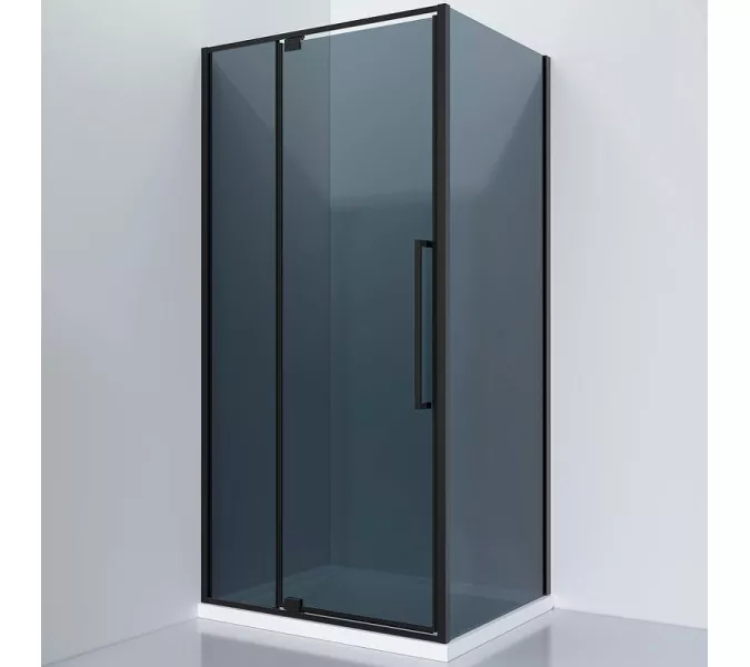 Душевое ограждение Black&White S812 BG, Цвет стекла: тонированное, Цвет профиля: Черный, Выбрать размер: 100х100