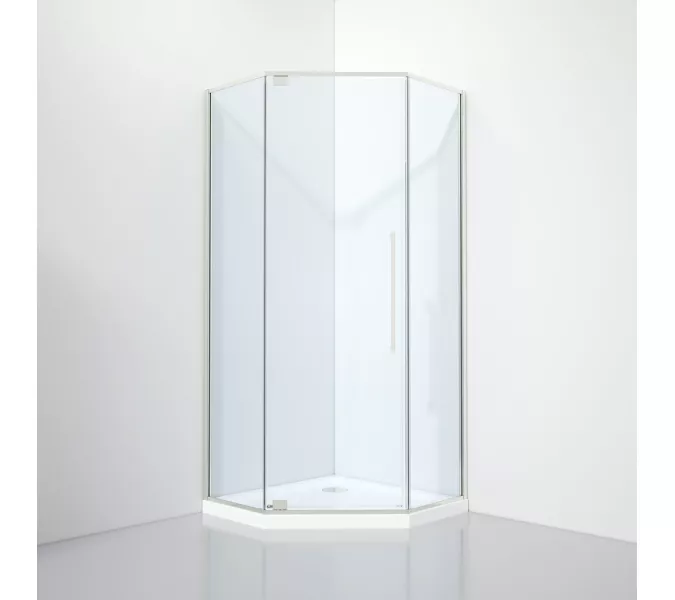 Душевое ограждение Black&White S815 CC, Цвет стекла: прозрачное, Цвет профиля: Хром, Выбрать размер: 100х100