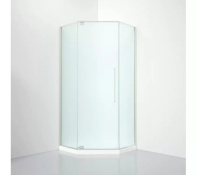 Душевое ограждение Black&White S815 CF, Цвет стекла: матовое, Цвет профиля: Хром, Выбрать размер: 100х100