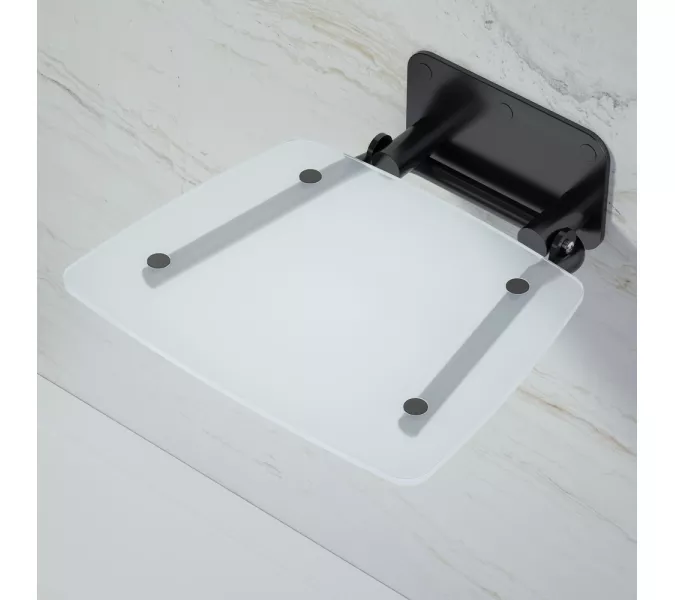 Сиденье складное настенное Black&White SN-0883B  (130x390x387), изображение 2