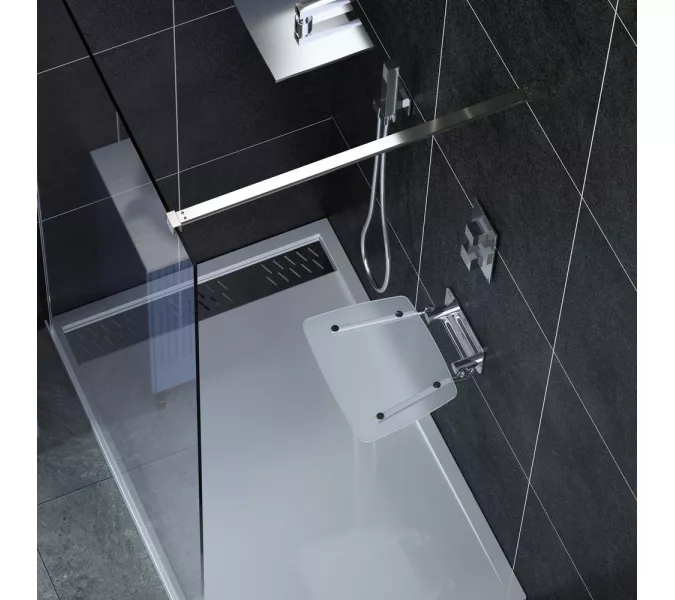 Сиденье складное настенное Black&White SN-0883C (130x390x387), изображение 3