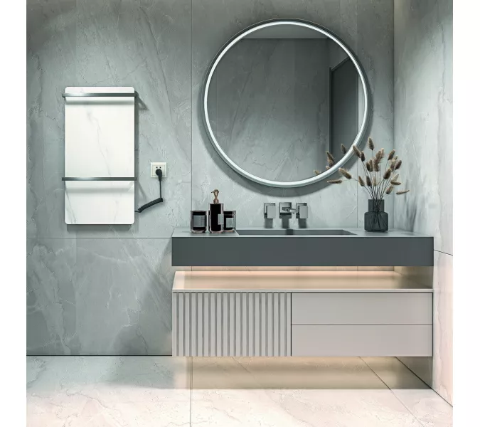 Полотенцесушитель электрический Black&White N-389SW, Выбрать цвет: Белый, изображение 4