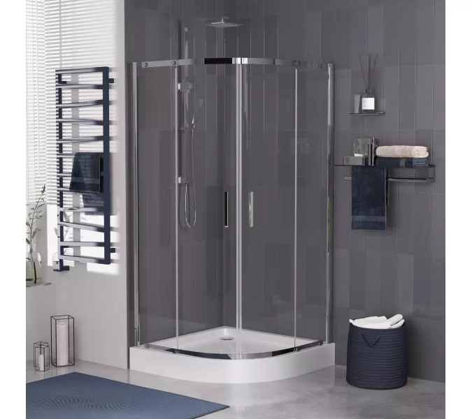 Душ.ограждение GR-0090 Classic 90*90*190 полукруг, двери раздвижные, изображение 6