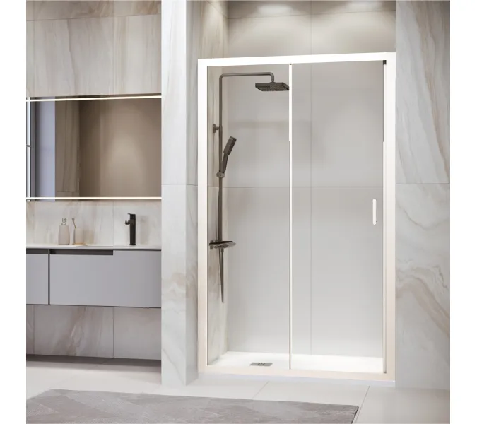 Душевая дверь RGW PA-14W, Цвет стекла: прозрачное, Цвет профиля (вариация): Белый, Выбрать размер: 120