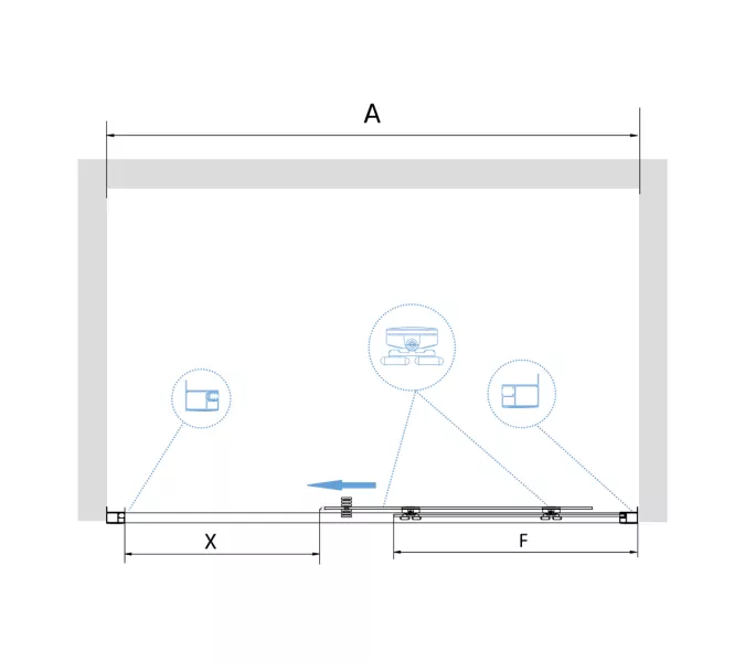 Душевая дверь RGW PA-14W, Цвет стекла: прозрачное, Цвет профиля: Белый, Выбрать размер: 120, изображение 3