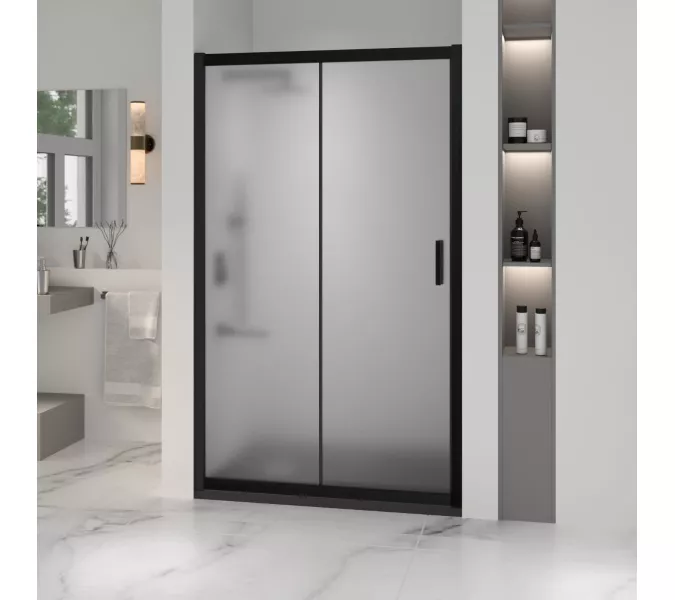 Душевая дверь RGW PA-016B, Цвет стекла: матовое, Цвет профиля (вариация): Черный, Выбрать размер: 120