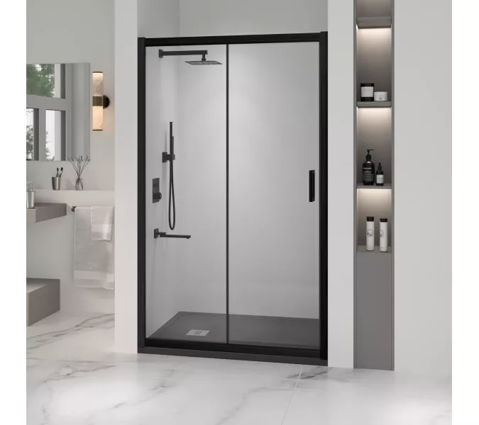 Душевая дверь RGW PA-016B, Цвет стекла: прозрачное, Цвет профиля (вариация): Черный, Выбрать размер: 120