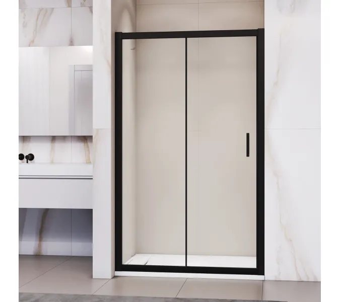 Душевая дверь RGW PA-016B, Цвет стекла: прозрачное, Цвет профиля (вариация): Черный, Выбрать размер: 120