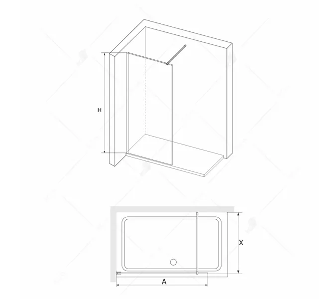 Душевой уголок RGW WA-005 (WA-002+Z-050-2), Цвет стекла: прозрачное, Цвет профиля (вариация): Хром, Выбрать размер: 1200*1100, изображение 2