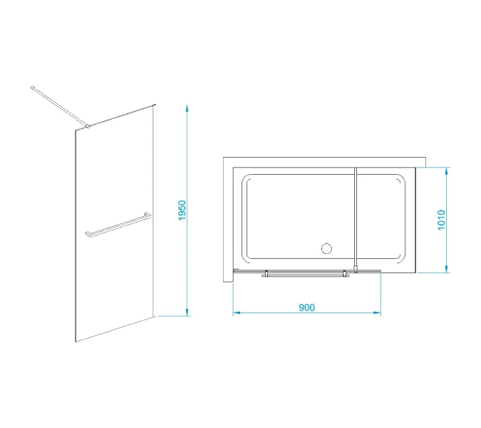 Душевая перегородка RGW WA-040, Цвет стекла: прозрачное, Цвет профиля (вариация): Хром, Выбрать размер: 120, изображение 2