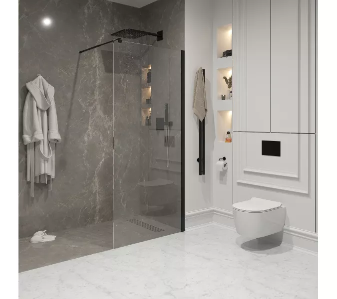 Душ. перегородка NG-683-90 BLACK (90x195), изображение 2