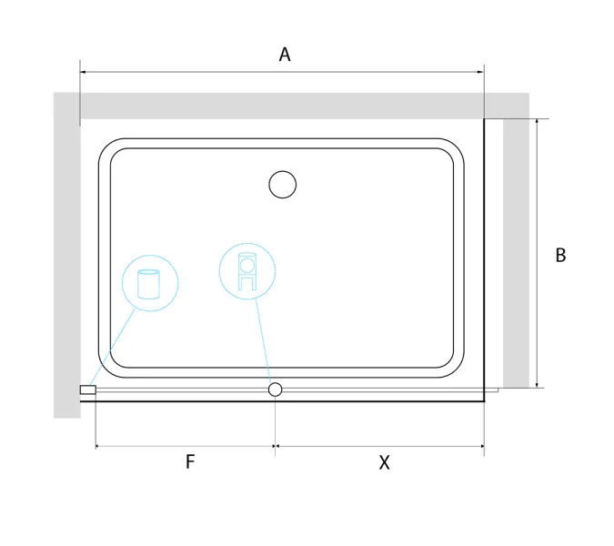 Перегородка для душа RGW WA-034 прозрачное/хром, Цвет стекла: прозрачное, Цвет профиля (вариация): Хром, Выбрать размер: 70, изображение 2