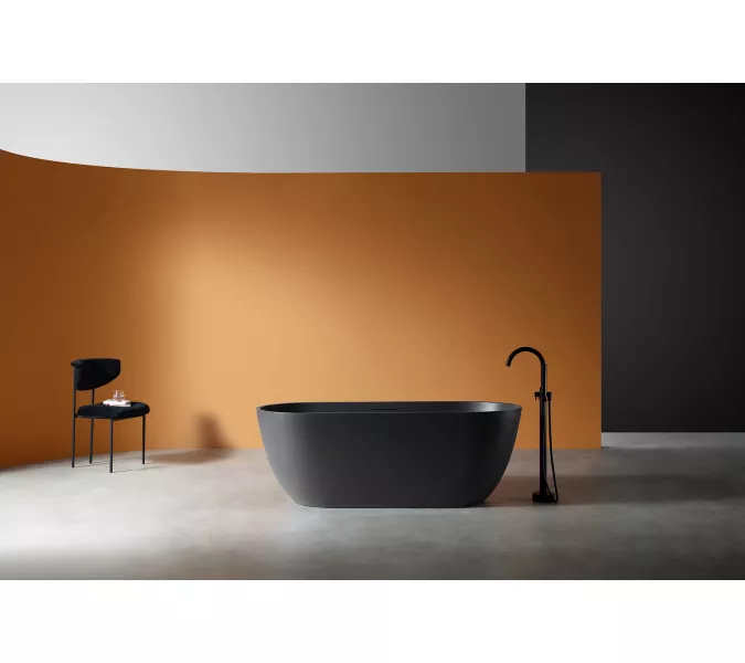 Ванна из искусственного камня ABBER Frankfurt  170х75 черная матовая, Выбрать цвет: Черный матовый, изображение 8