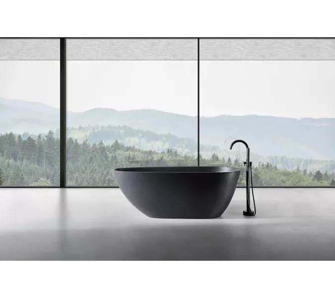 Ванна из искусственного камня ABBER Dortmund 170х75 черная матовая, Выбрать цвет: Чёрный, изображение 8