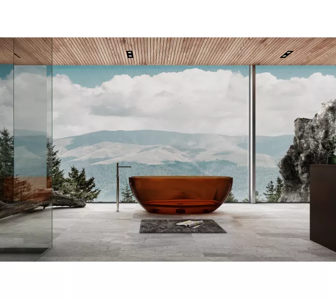 Ванна из полиэфирной смолы  ABBER Kristall AT9701Opal 165*80 прозрачная, Выбрать цвет: Коричневый, изображение 2