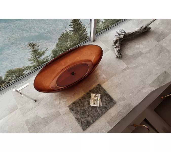 Ванна из полиэфирной смолы ABBER Kristall AT9702Opal 180*85 прозрачная, Выбрать цвет: Коричневый, изображение 2