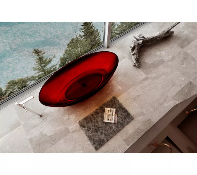 Ванна из полиэфирной смолы ABBER Kristall AT9702Rubin красная 180*85 прозрачная, Выбрать цвет: Красный, изображение 2